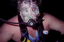 ran into this little guy on a night dive in Coz, Mx I hel... by Michael Odonnell 